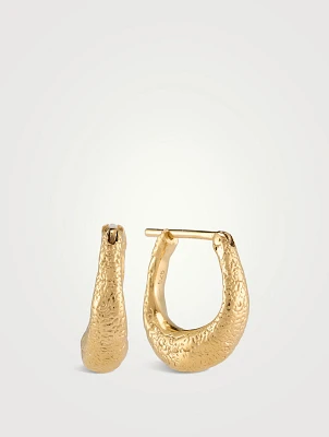 Small Coral Hoop Earrings