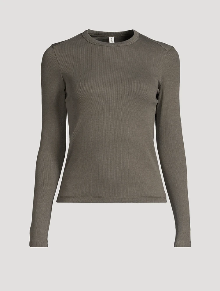 Fitted Rib Long-Sleeve Top