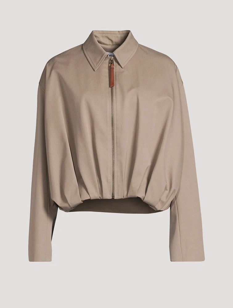 Cotton And Silk Draped Jacket