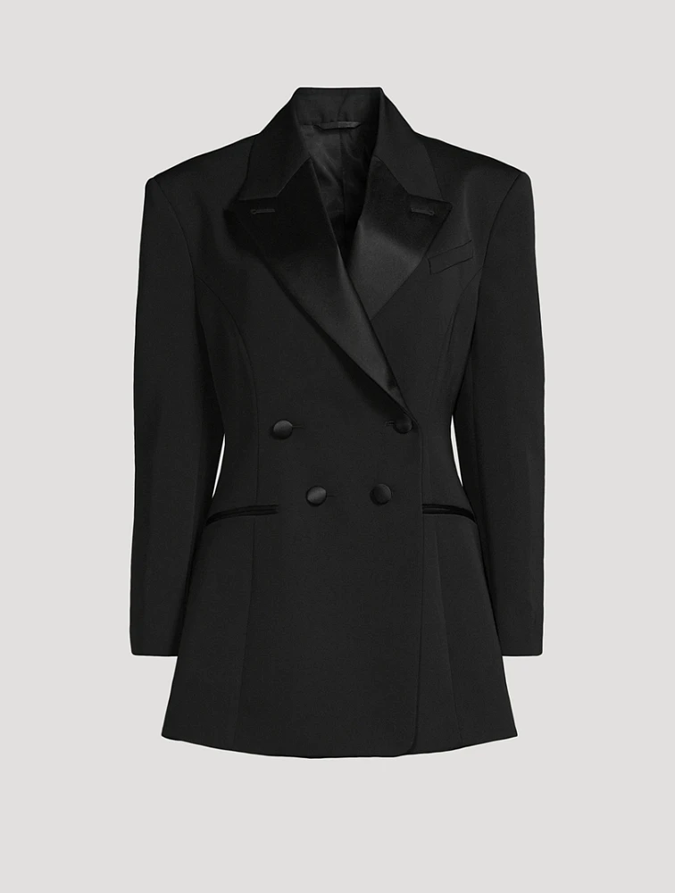 Double-Breasted Wool Tuxedo Jacket