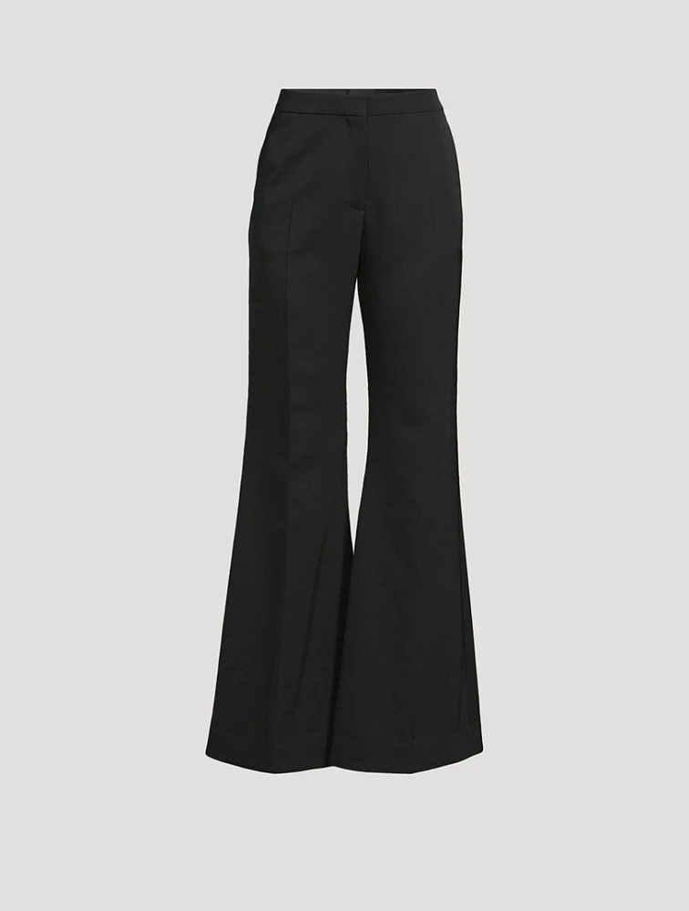 Wool Gabardine Flare Trousers