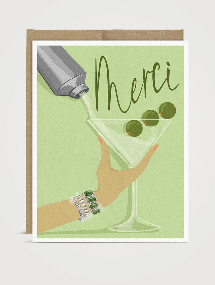 Martini Thank You Greeting Card
