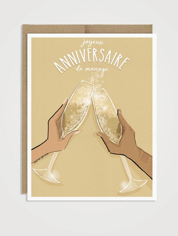 Cheers Anniversary Greeting Card - French