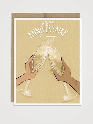 Cheers Anniversary Greeting Card - French