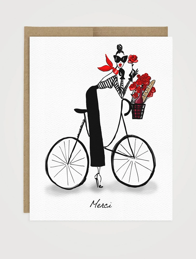 Bicycle Thank You Greeting Card - French