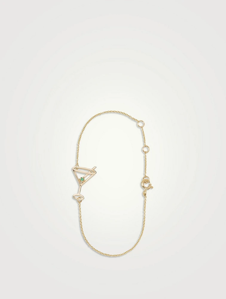 9K Gold Martini Esmeralda Bracelet With Emerald