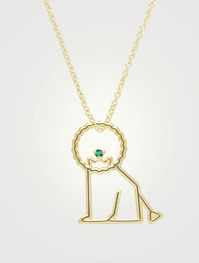 9K Gold Leon Esmeralda Necklace