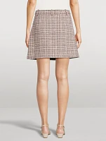 Belted Tweed Mini Skirt