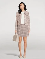 Belted Tweed Mini Skirt