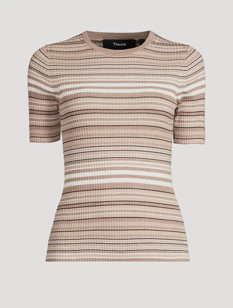 Stripe Jacquard Merino Wool T-Shirt