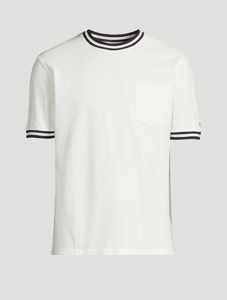 Striped Rib Pique Ringer T-Shirt
