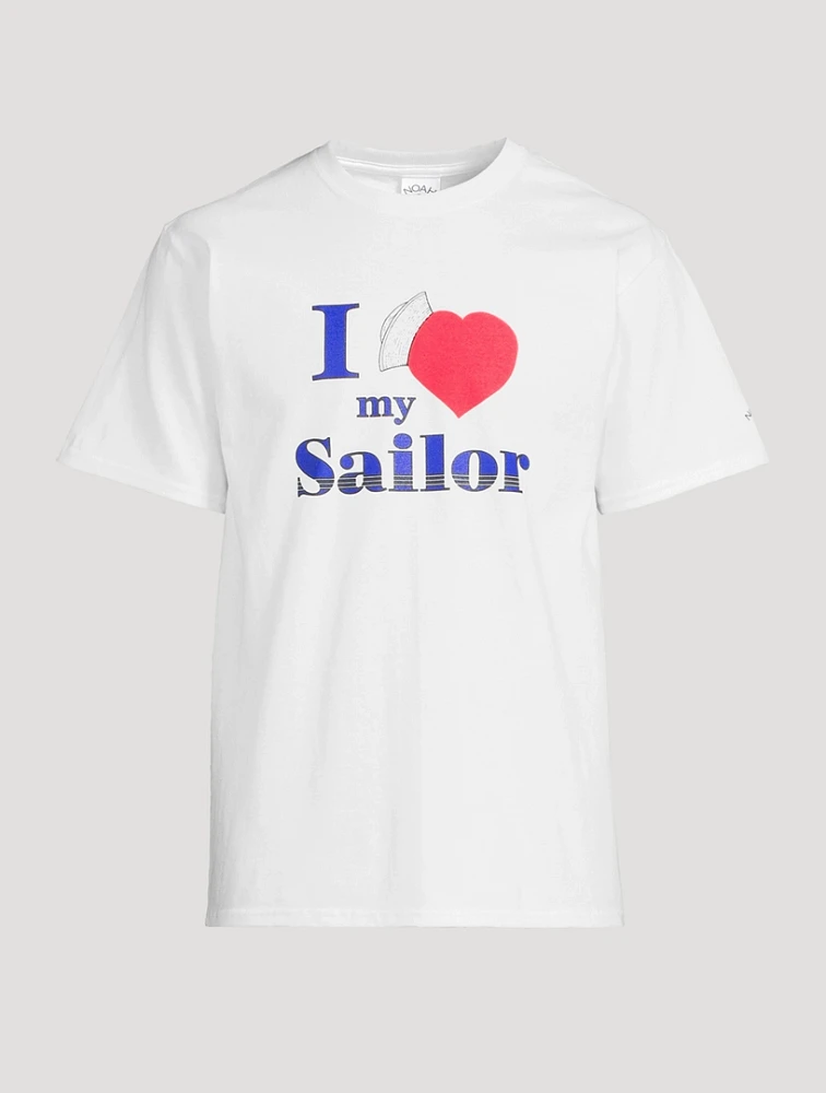I Love My Sailor Printed T-Shirt