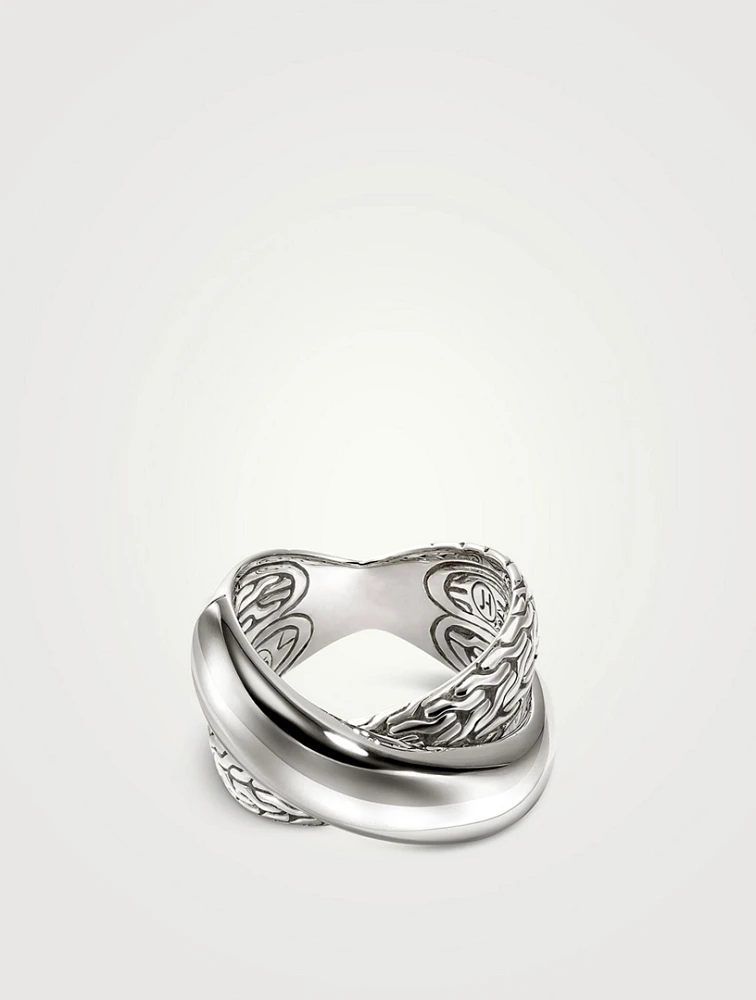 JH Essentials Sterling Silver Crossover Ring