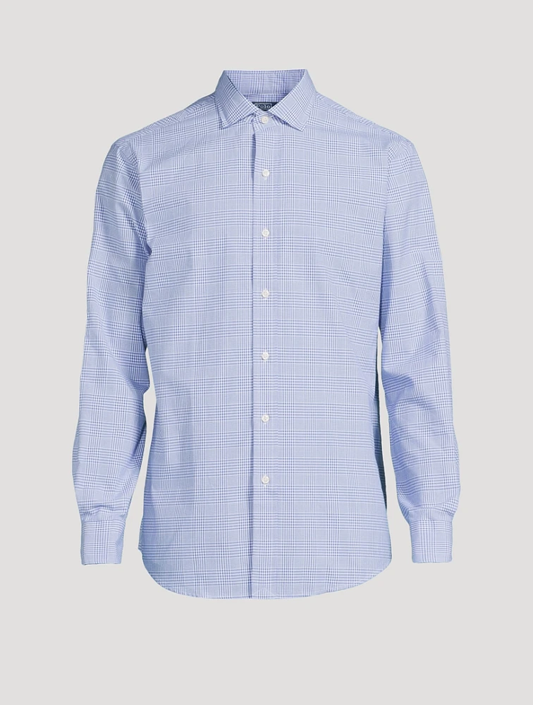 Poplin Long-Sleeve Shirt Glen Plaid Print