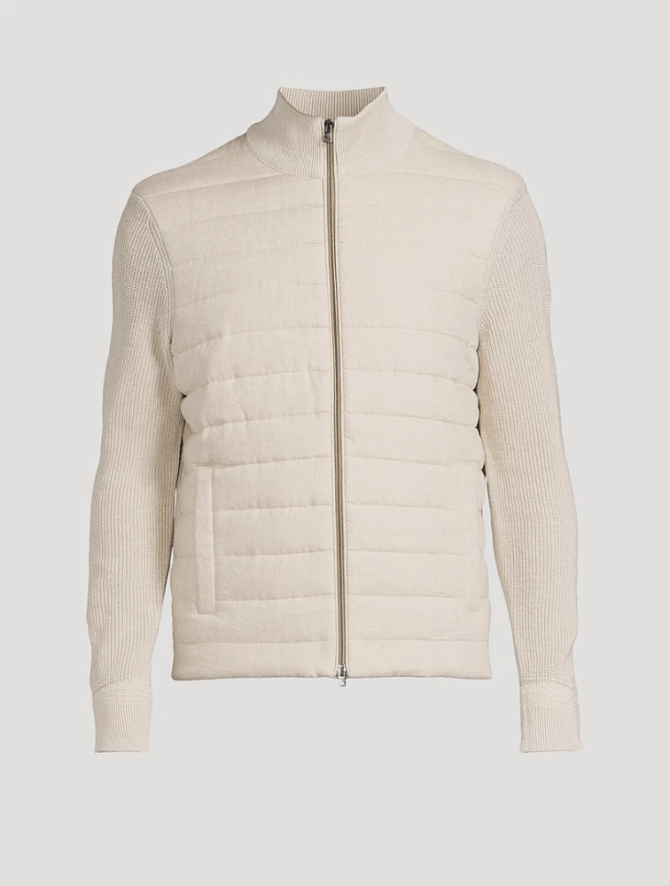 Linen Hybrid Zip Sweater