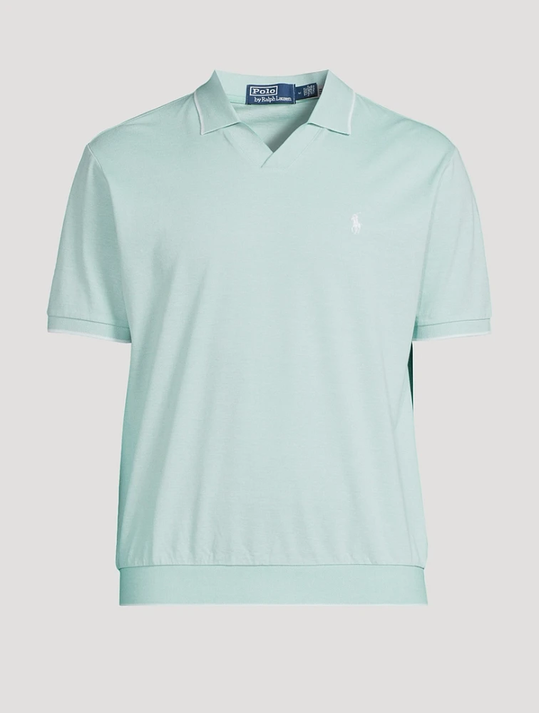 Jacquard Pique Short-Sleeve Polo