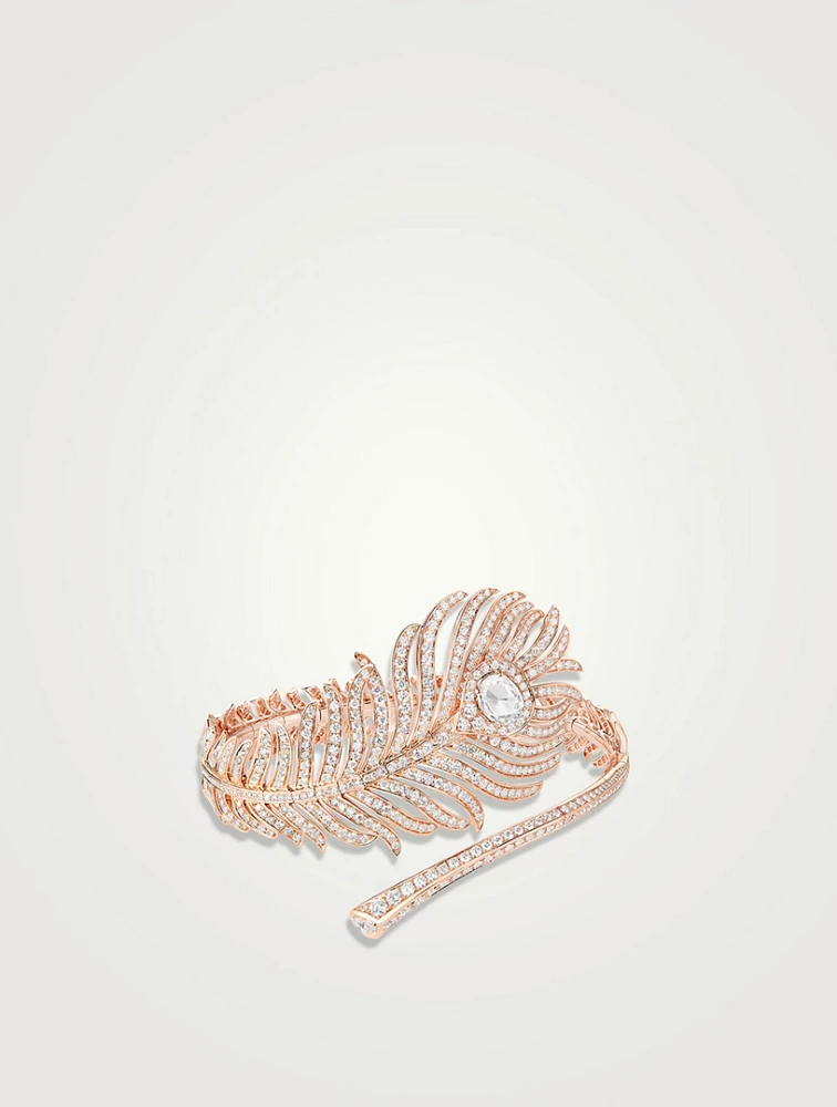 Plume De Paon Rose Gold Bracelet With Diamonds
