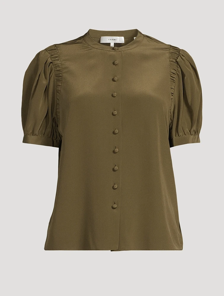 The Silk Gathered Shirt