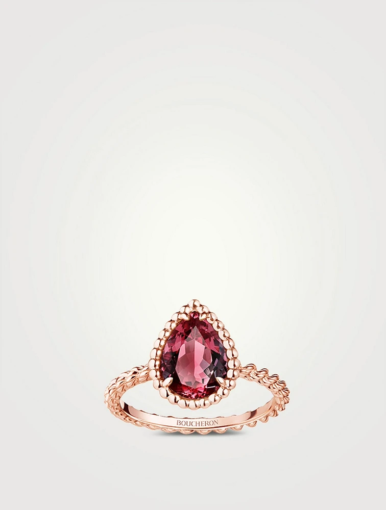 Small Serpent Bohème Rose Gold Ring With Rhodolite Garnet