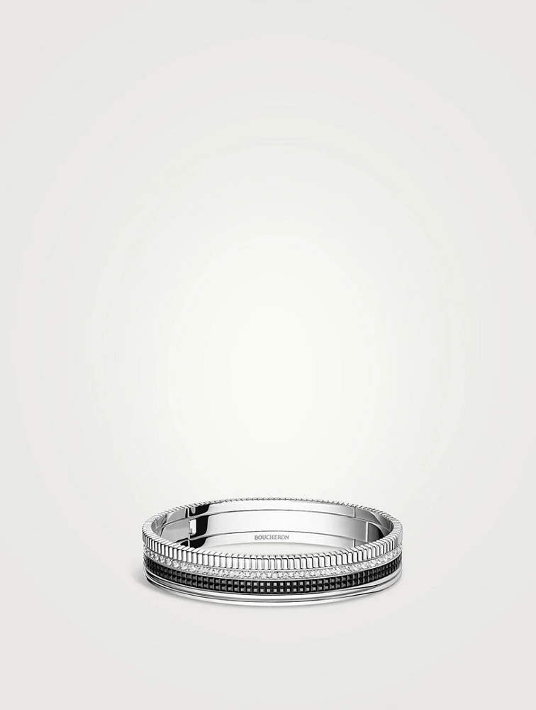 Large Quatre Black Edition White Gold Bracelet With Diamonds