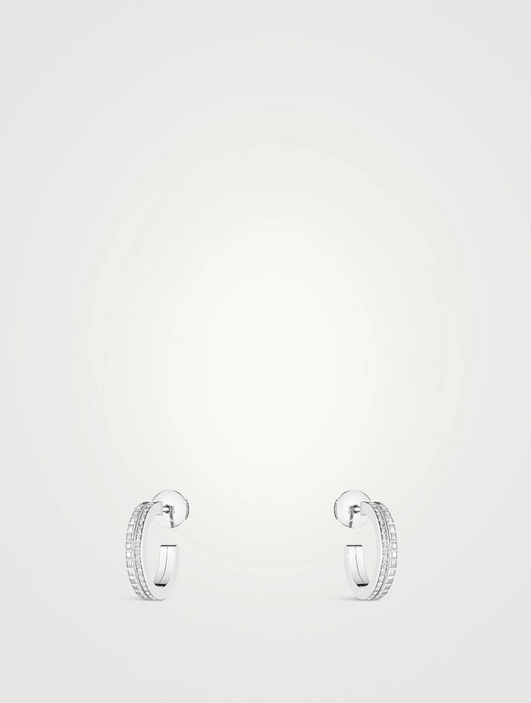 Quatre Radiant Edition White Gold Hoop Earrings With Diamonds