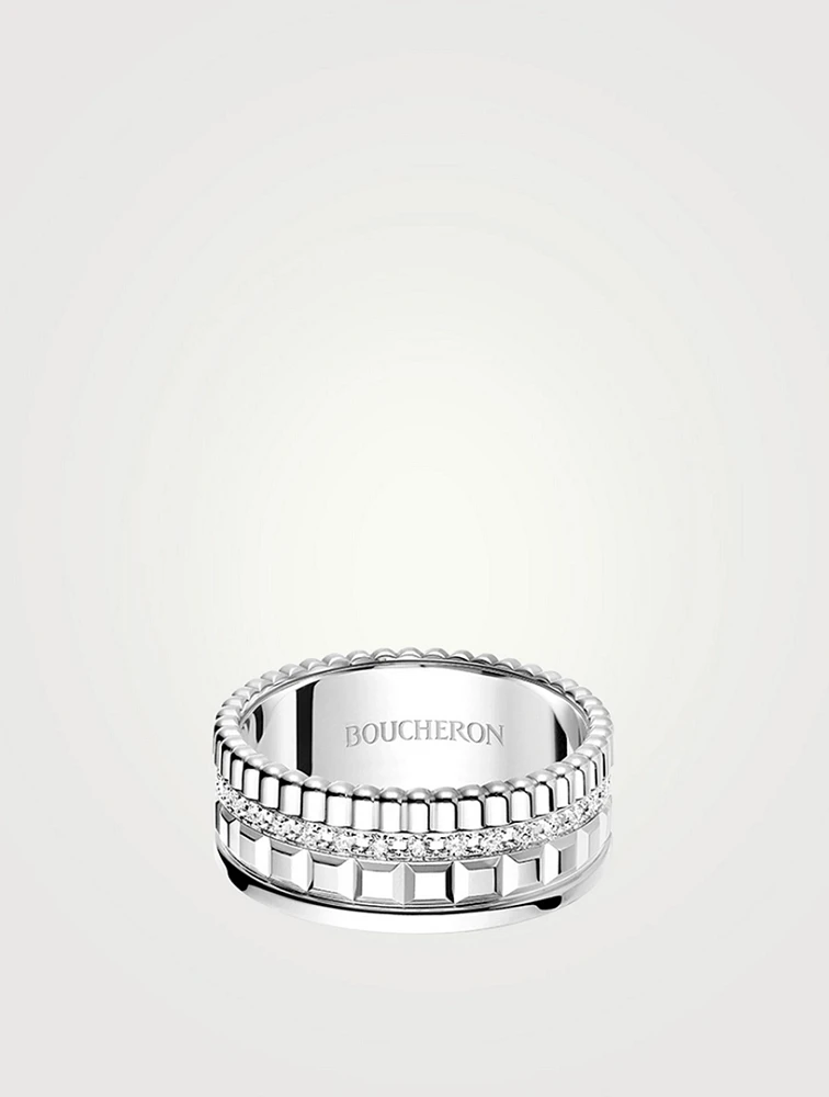 Small Quatre Radiant Edition White Gold Ring With Diamonds