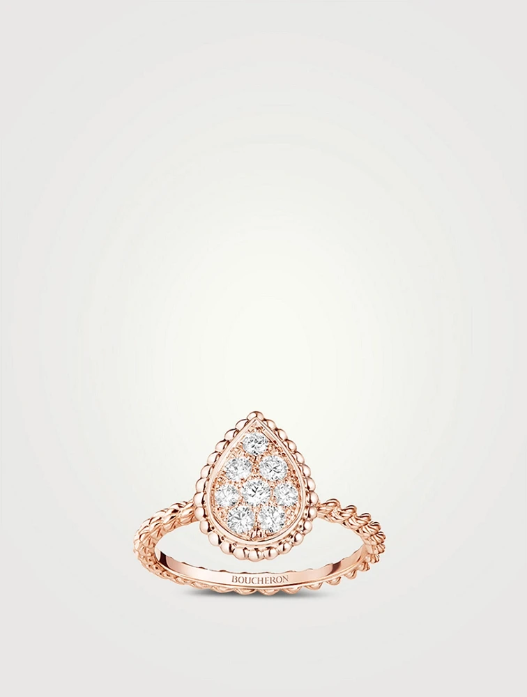 Small Serpent Bohème Rose Gold Ring With Diamonds