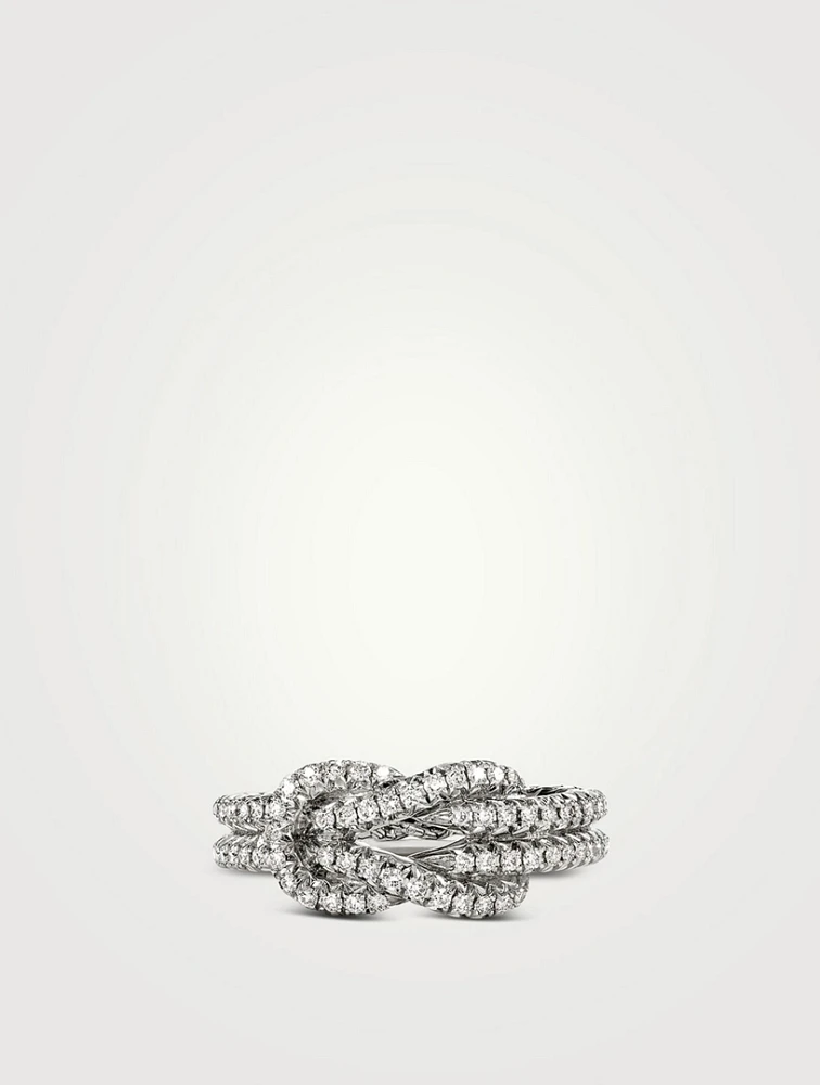 Love Knot Sterling Silver Ring With Diamonds
