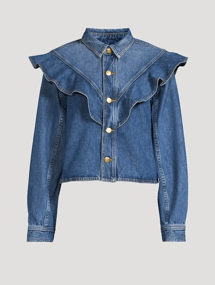 The Mathilde Ruffled Denim Shirt