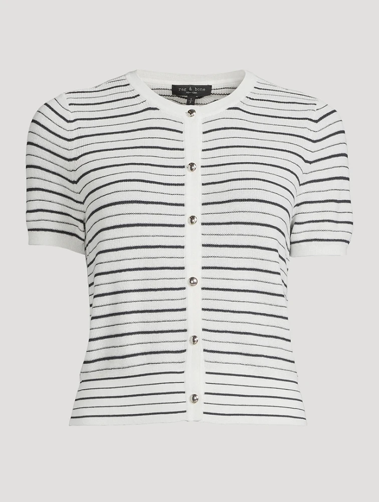 Dina Stripe Jacquard Cardigan