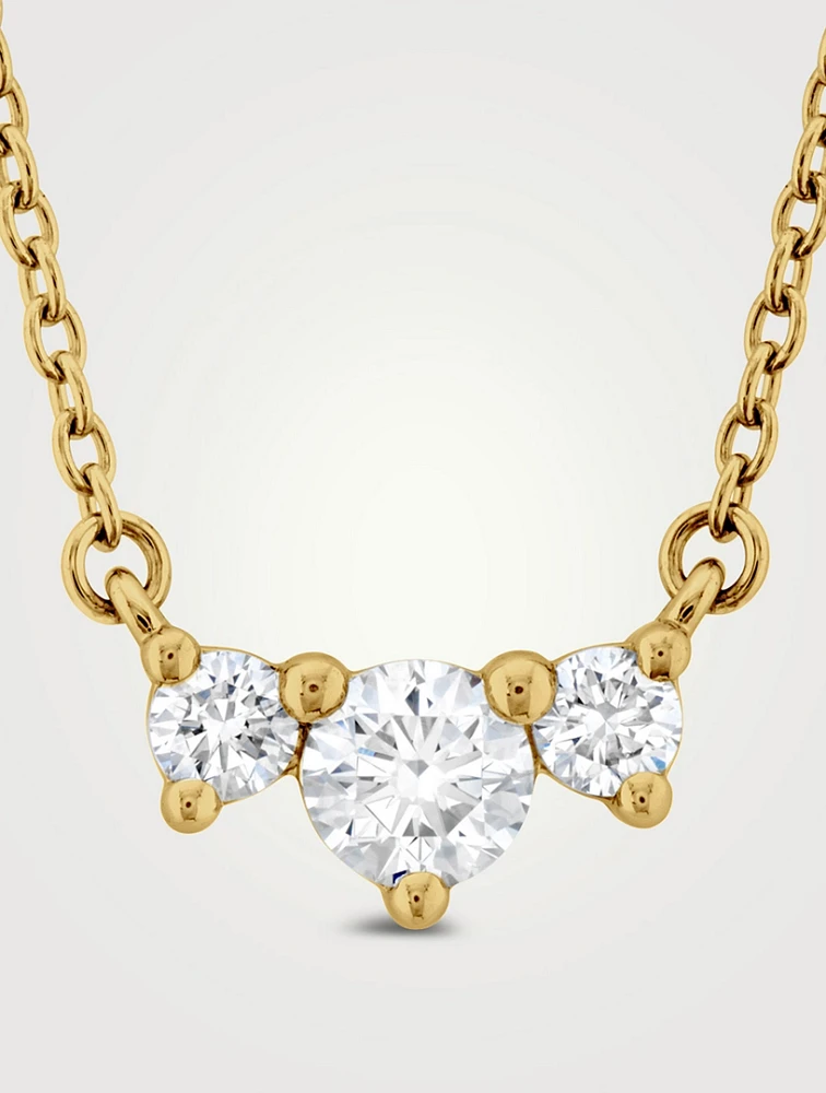 Small 18K Gold Trinity Necklace With Diamonds