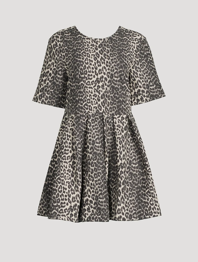 Tweed Mini Dress Leopard Print