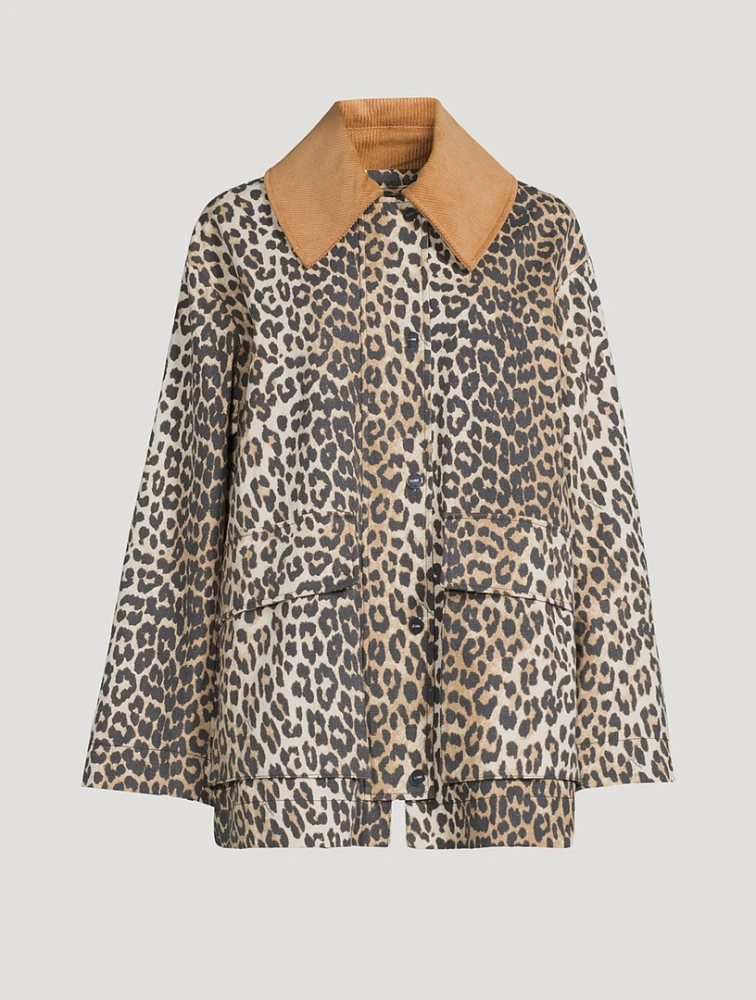 Canvas Jacket Leopard Print
