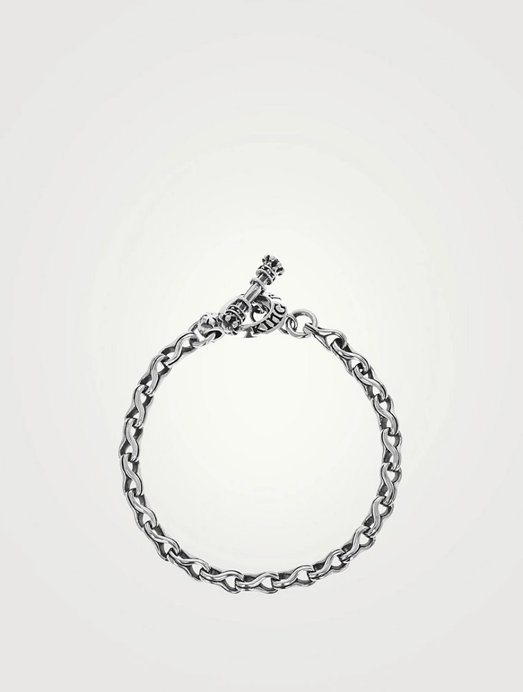 Small Silver Twisted Eight Link Chain Bracelet