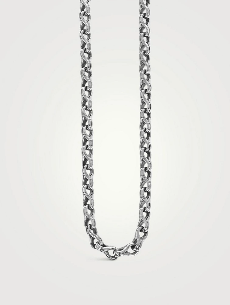 Silver Twisted Eight Link Necklace