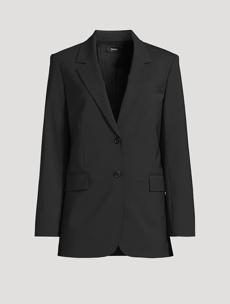 Stretch-Wool Relaxed Blazer