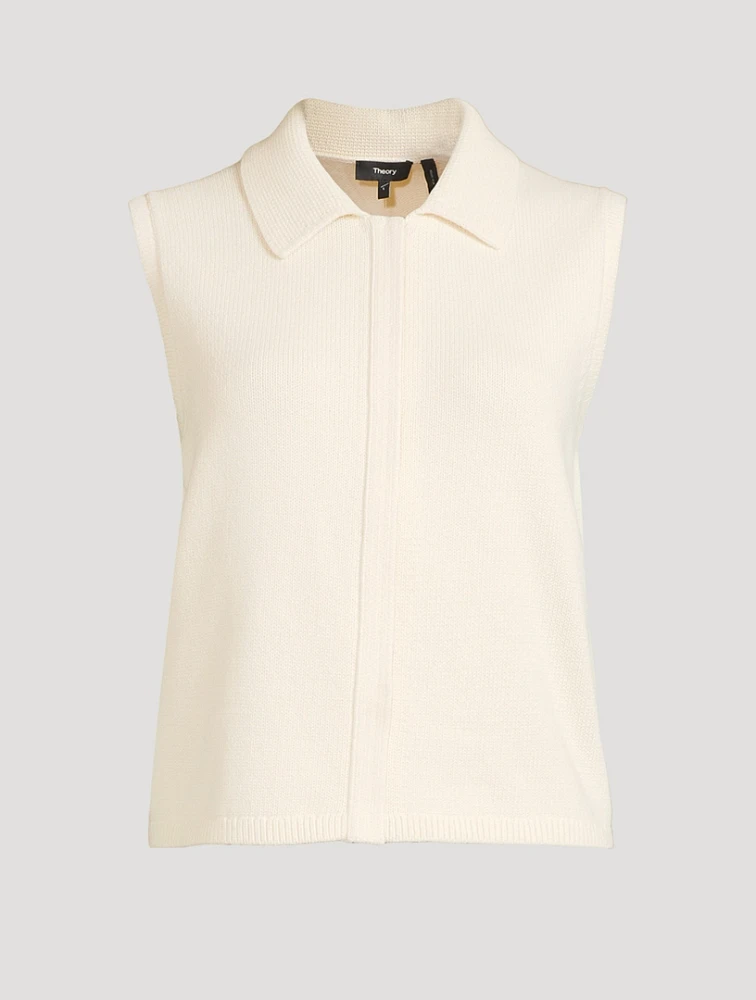 Zip-Front Knit Vest