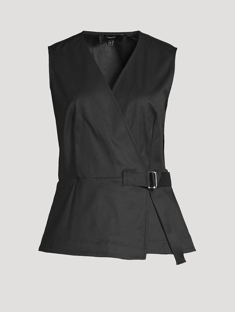 Wrap-Front Chino Top