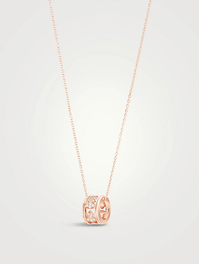 Wulu 18K Rose Gold Eternity Wheel Pendant Necklace With Diamonds