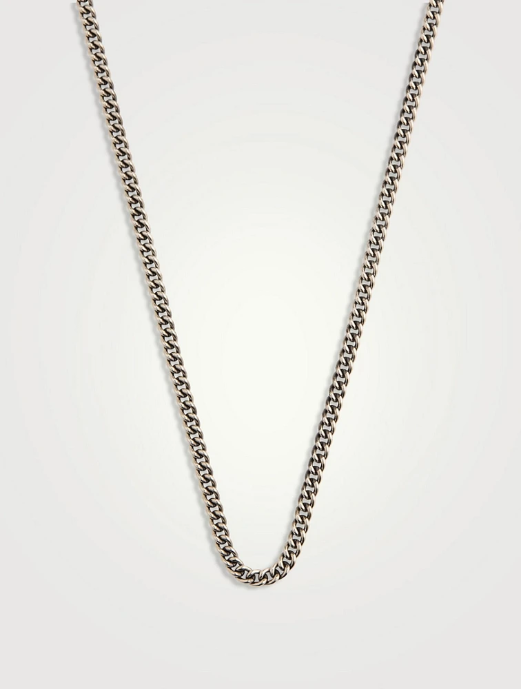 Silver Fine Curb Chain Necklace