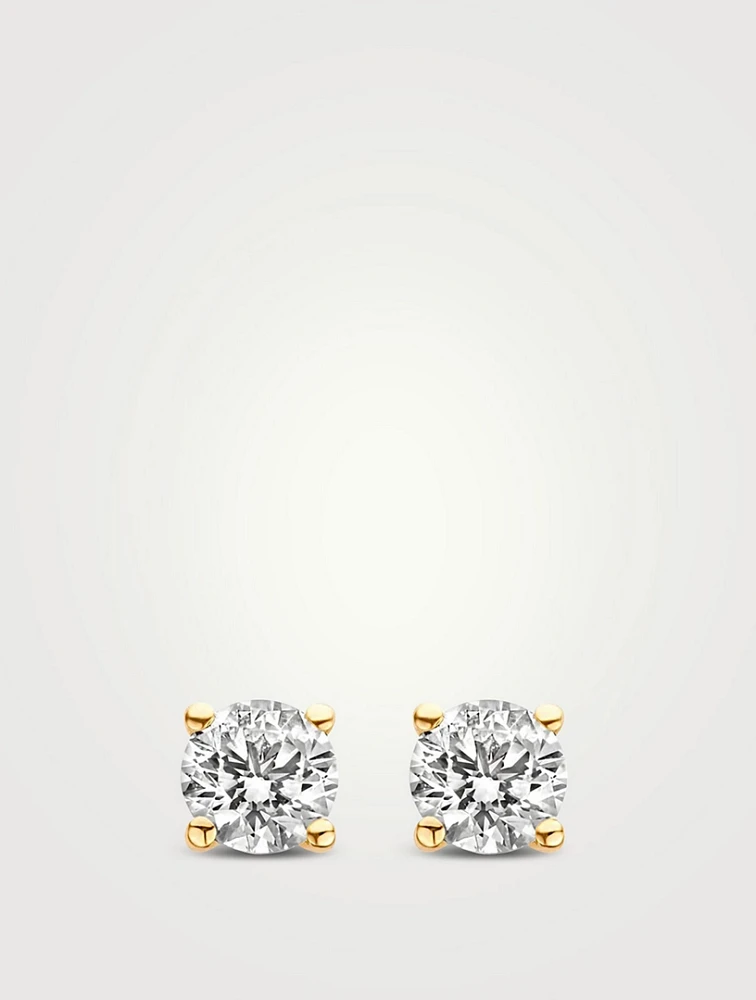 18K Gold Lab Grown Diamond Stud Earrings