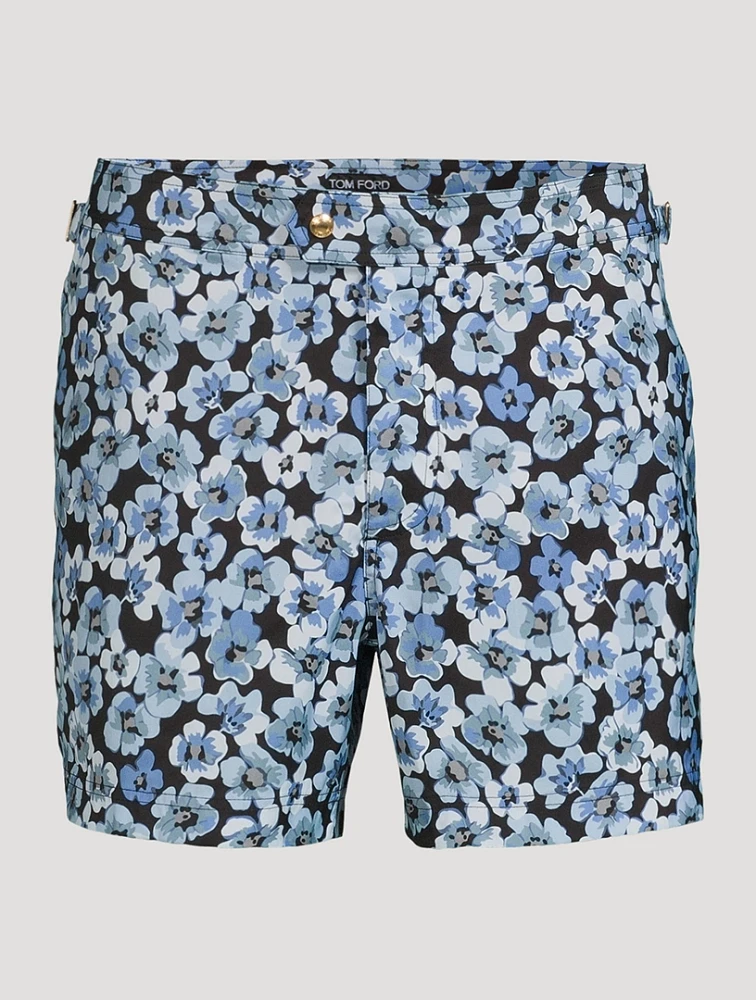 Poplin Pansy Swim Shorts