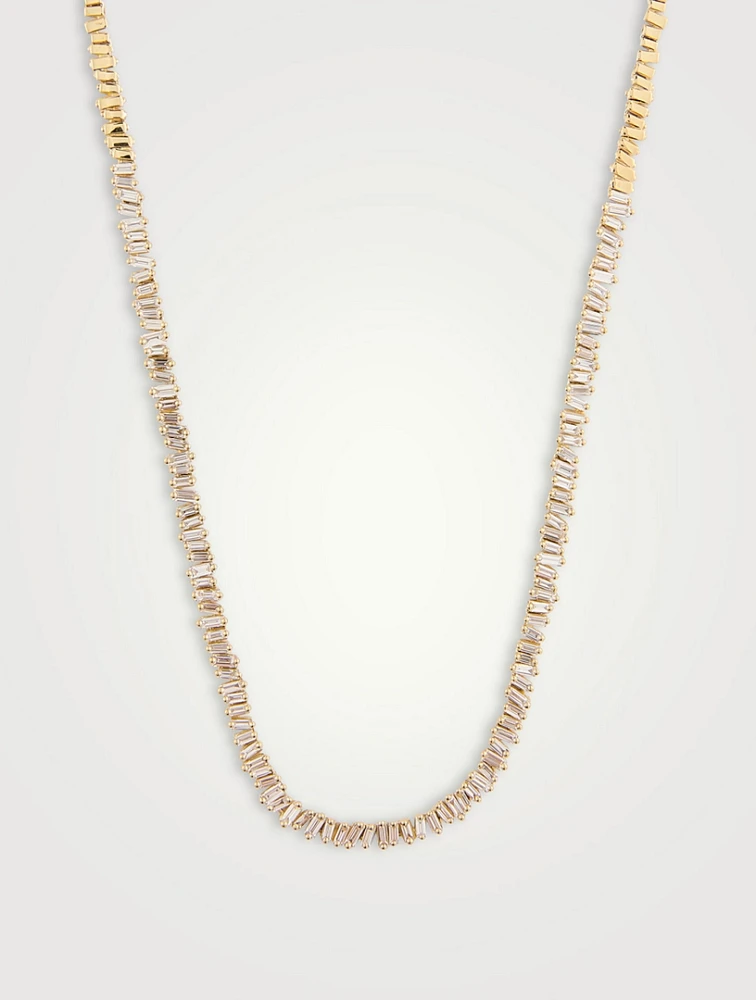 18K Gold Classic Diamond Tennis Necklace