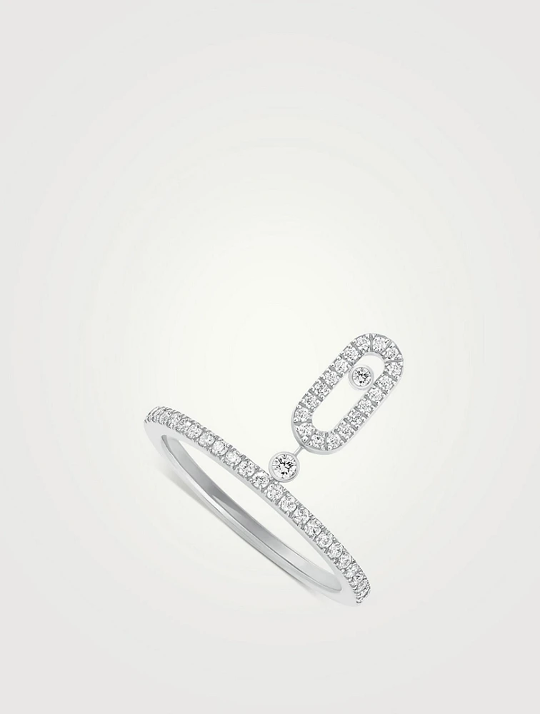 Move Uno Gold Pavé Drop Ring With Diamonds