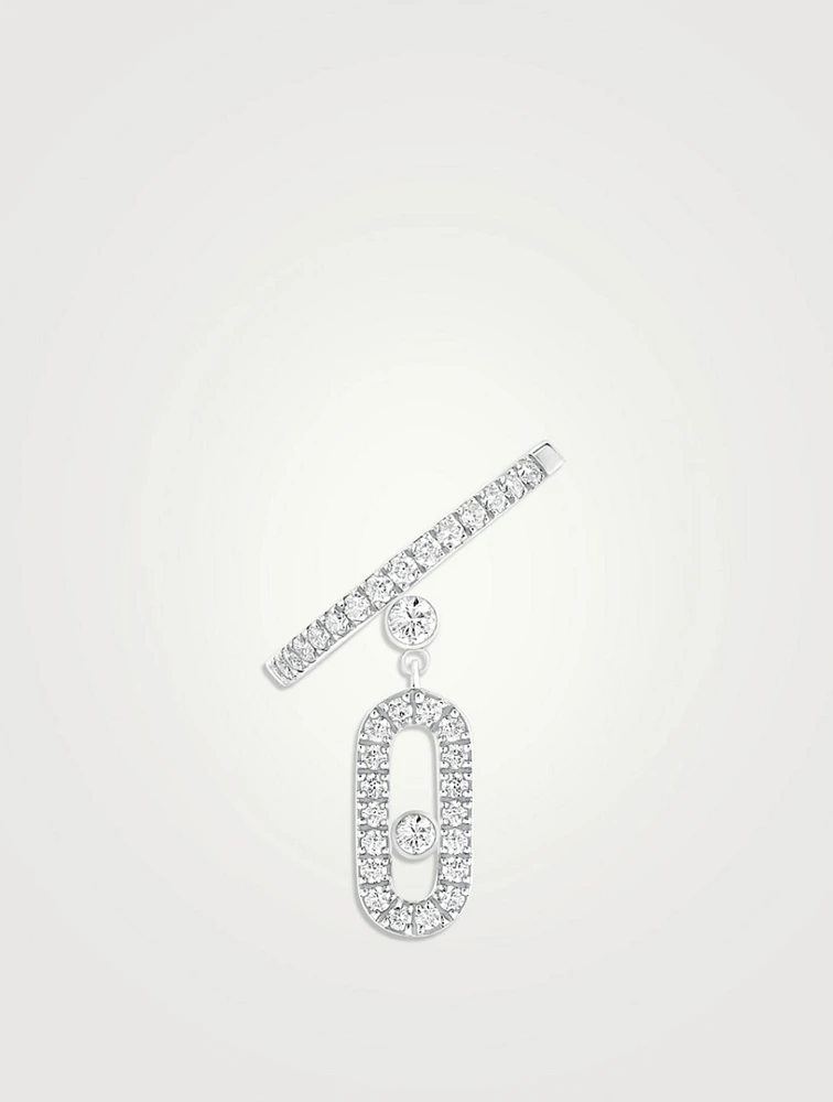 Move Uno 18K Gold Pavé Drop Pendant Ear Cuff With Diamonds