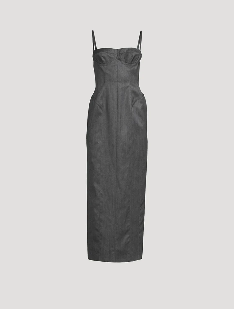 Wool Gabardine Corset Dress