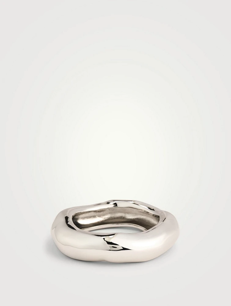 Small Wide Molten Bangle Bracelet