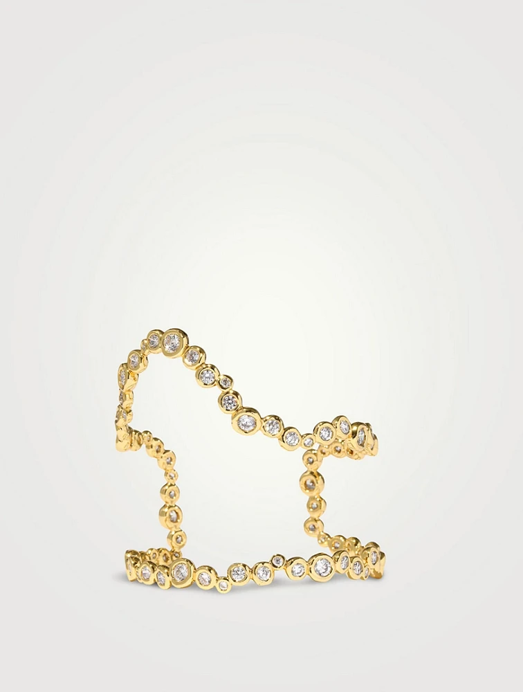 Asterales Gold Open Wave Cuff Bracelet