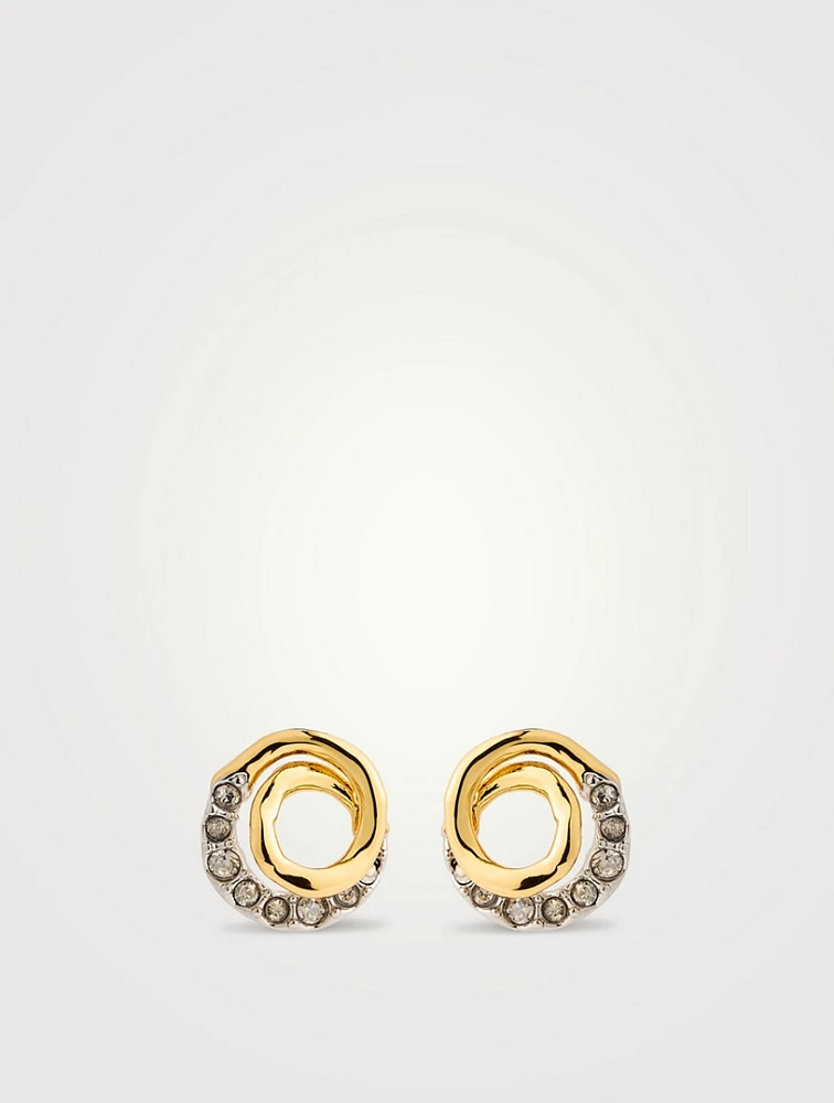 Solanales Crystal Spiral Stud Earrings