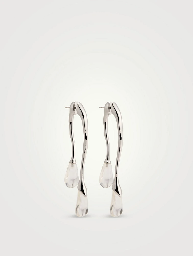 Lucite Front-To-Back Double Drop Earrings